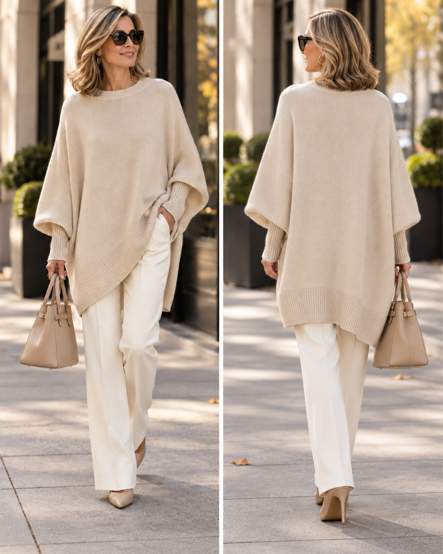 Rosalba | Oversized Draped Wide-Neck Sweater