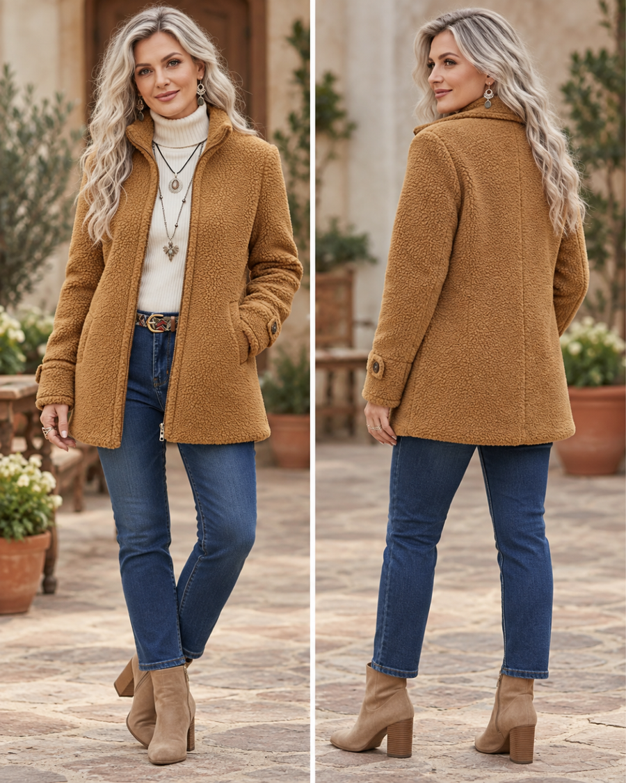 Josephine | Full-Zip Lambswool-Feel Stand Collar Jacket