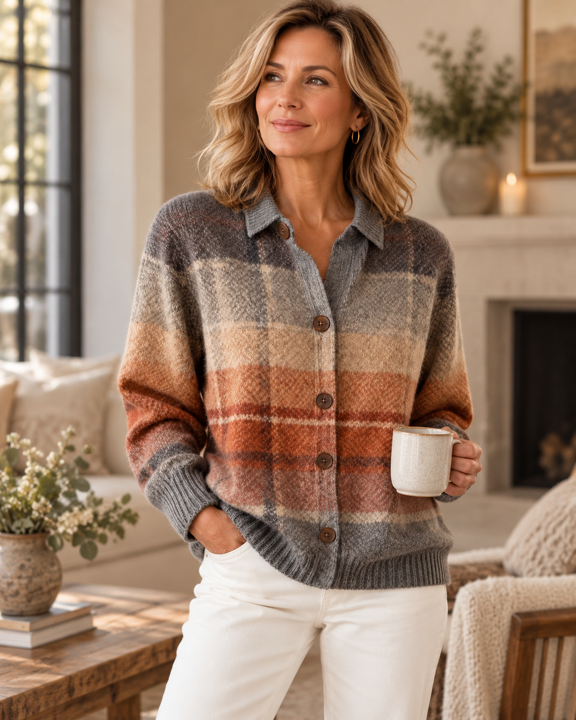 Lumi™ | Elegant Plaid Cardigan