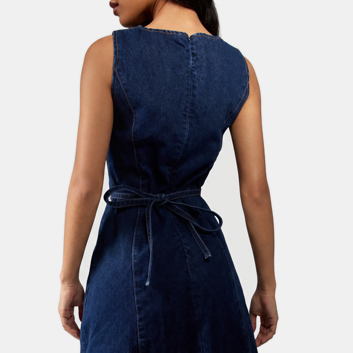 Women's Sleeveless Fitted Mini Sundress in Denim