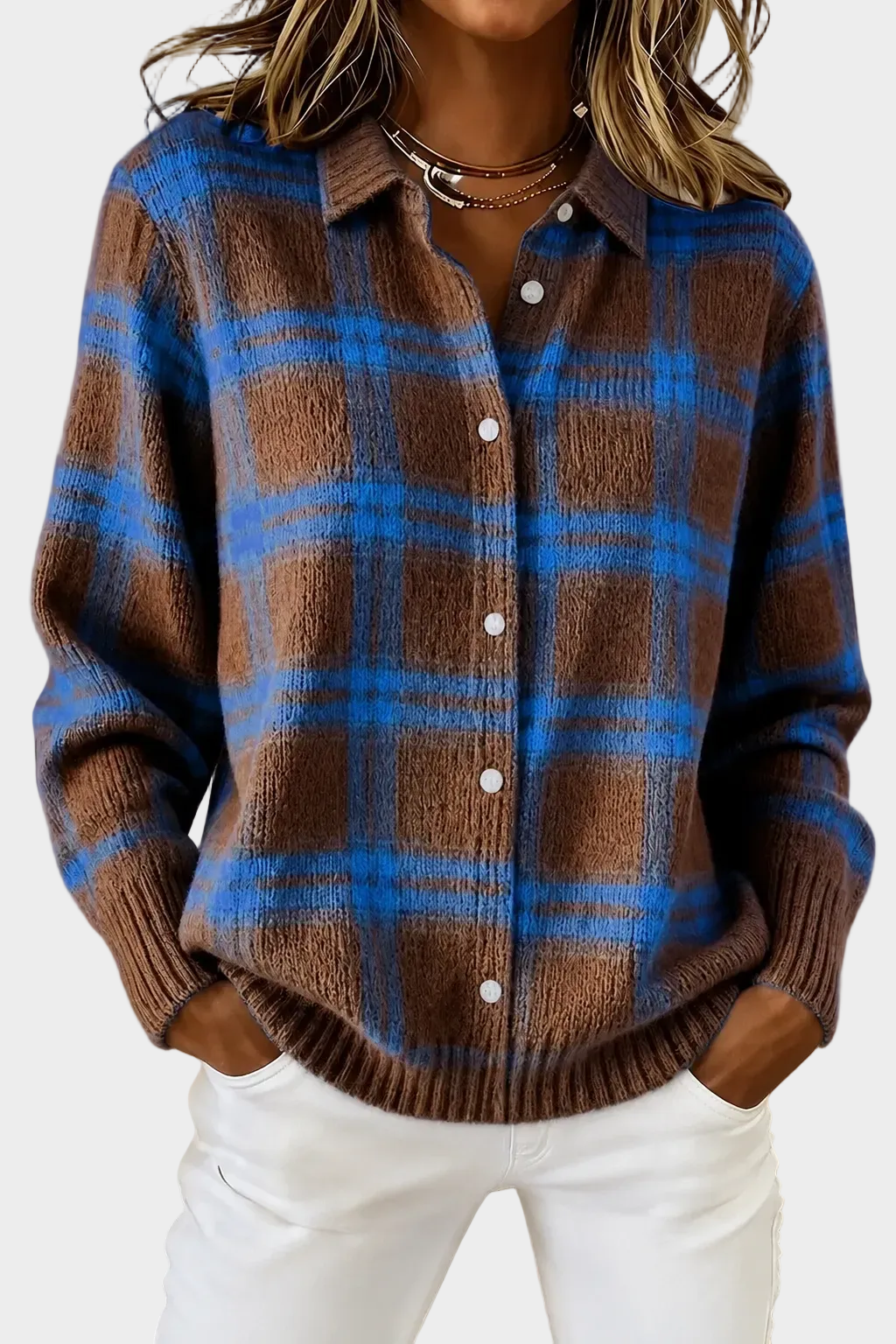Lumi™ | Elegant Plaid Cardigan
