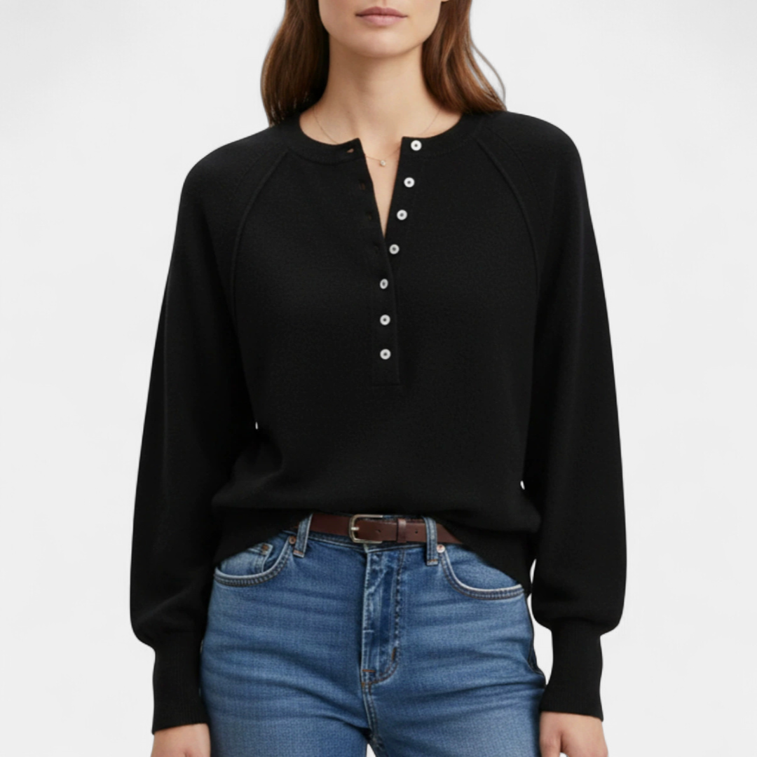 OPAL™ – Cozy Henley Button Knit Sweater