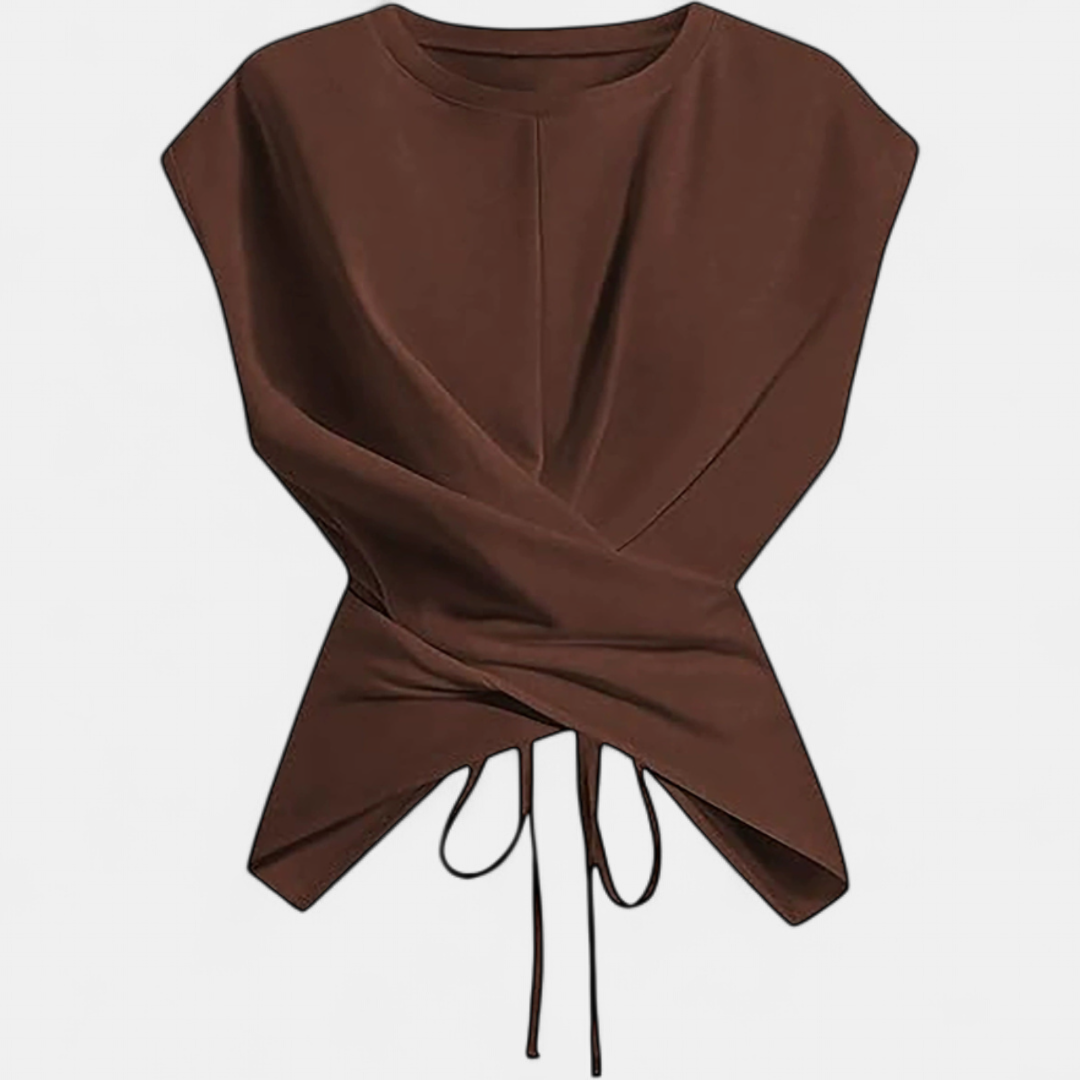 LISETTE™ – Crossover Tie-Hem Crop Top