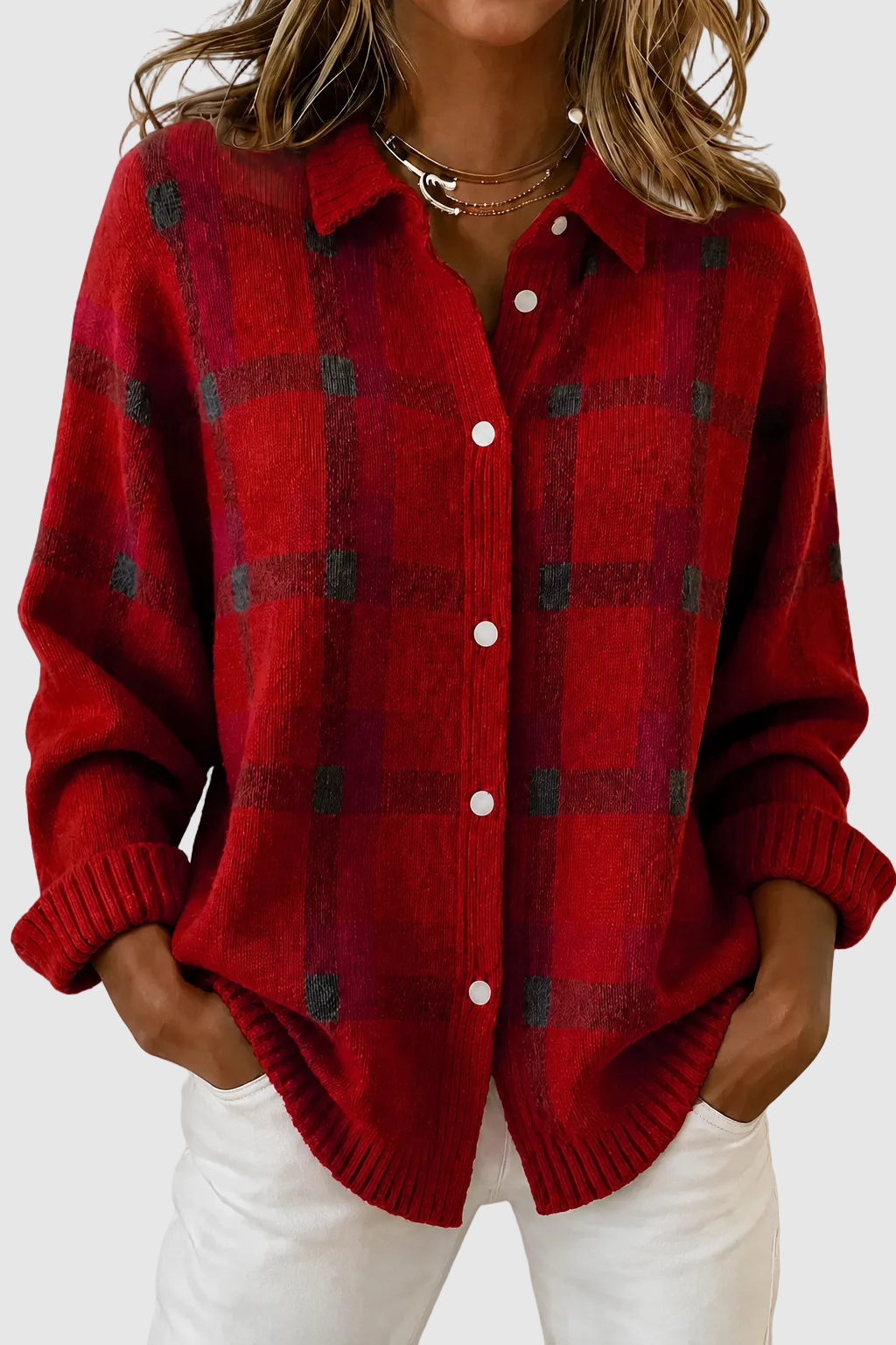 Lumi™ | Elegant Plaid Cardigan