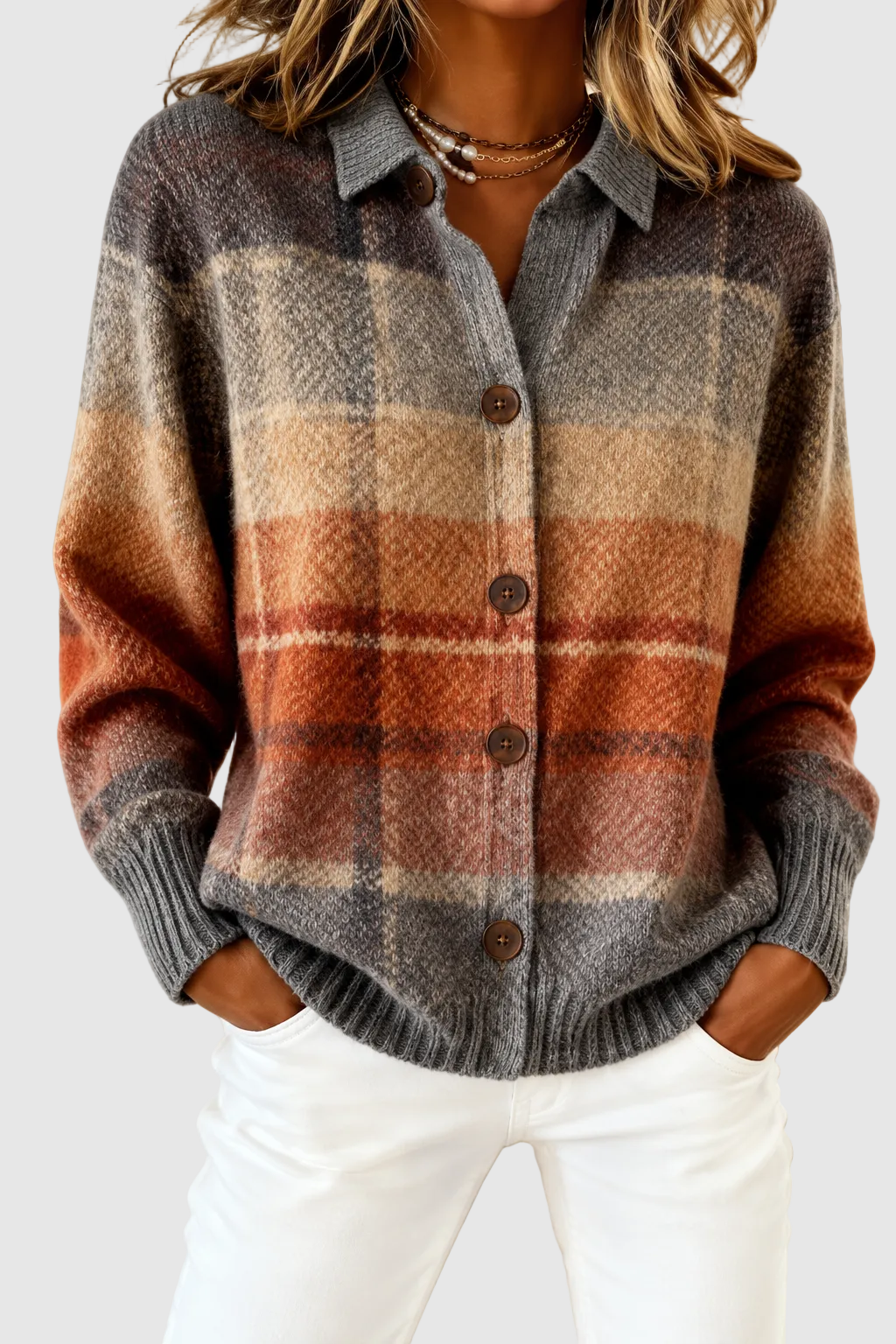 Lumi™ | Elegant Plaid Cardigan