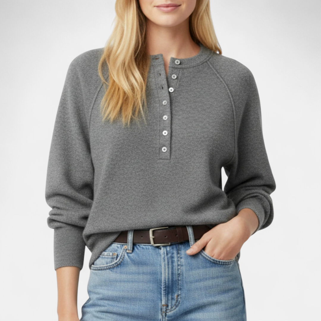 OPAL™ – Cozy Henley Button Knit Sweater