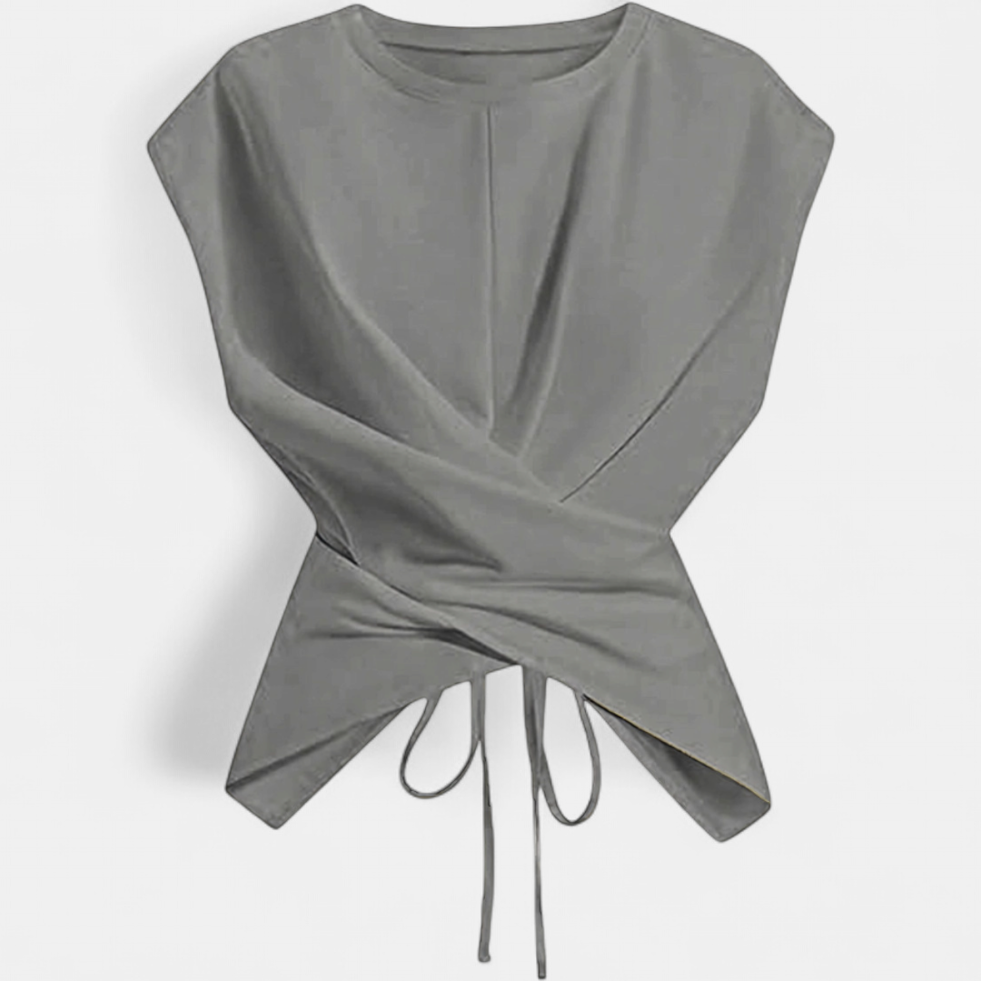 LISETTE™ – Crossover Tie-Hem Crop Top