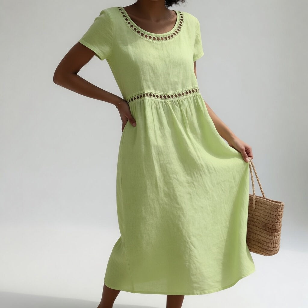 Sophie | Linen Embroidered Everyday Dress