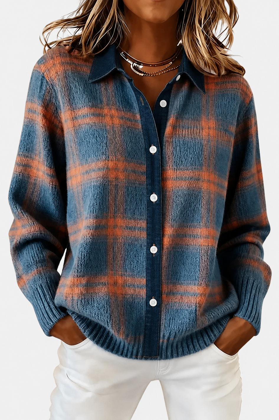 Lumi™ | Elegant Plaid Cardigan
