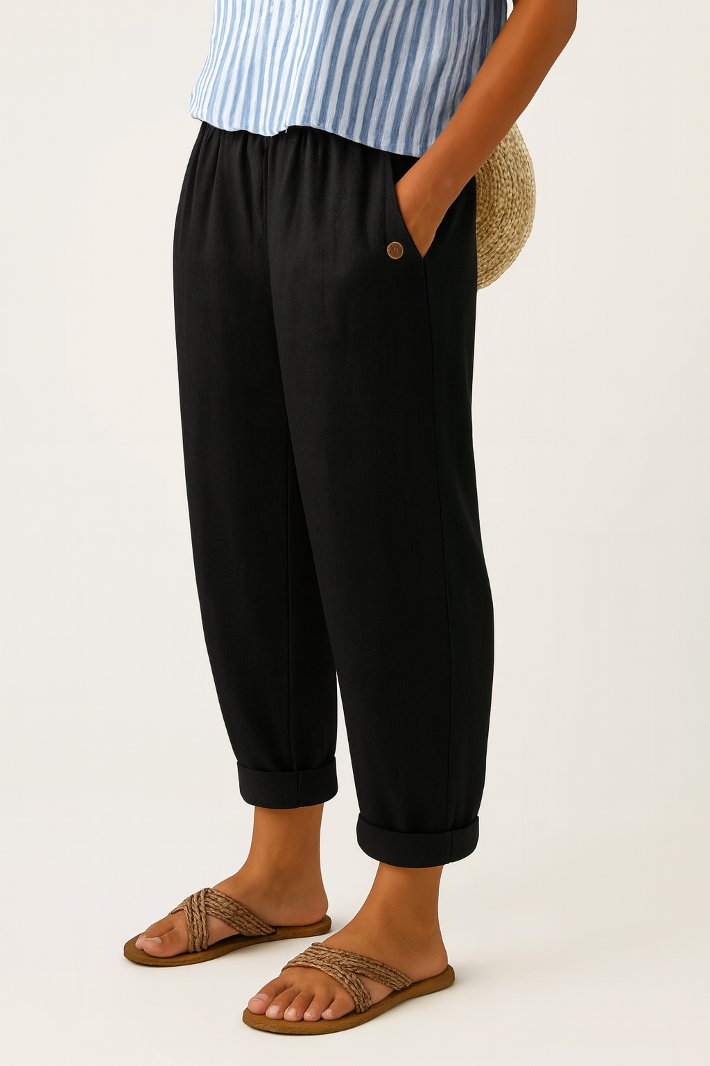Romina | Relaxed Tapered Pull On Trousers
