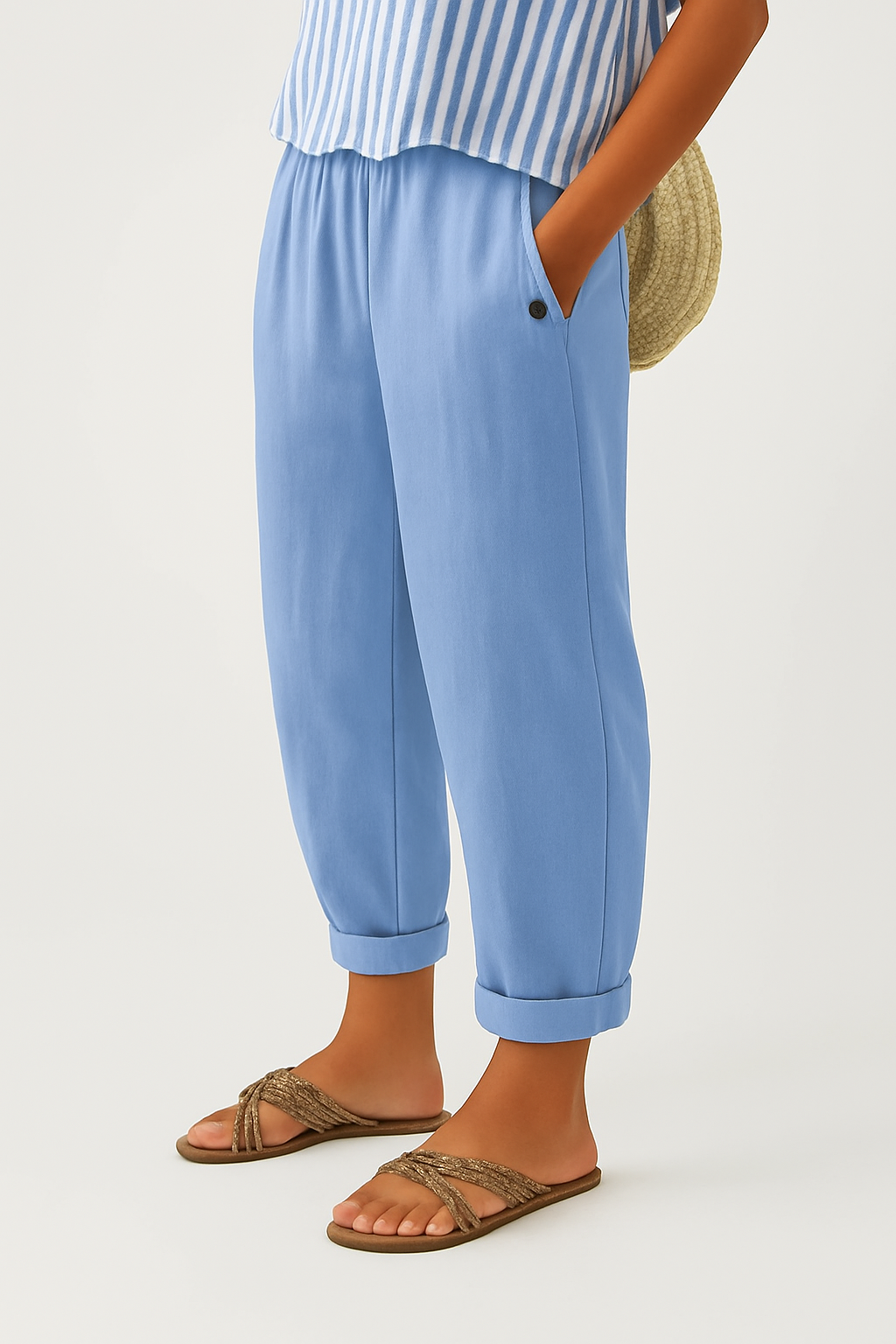 Romina | Relaxed Tapered Pull On Trousers