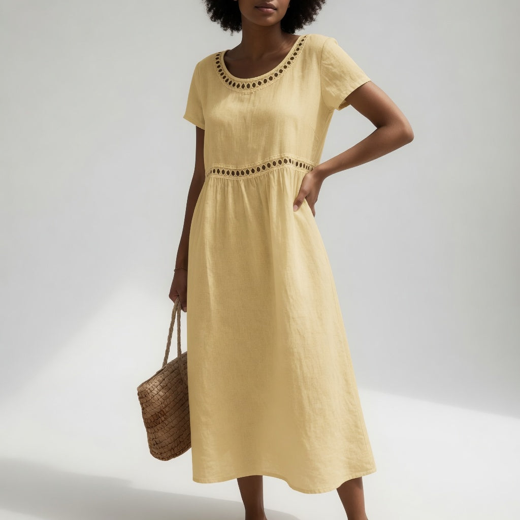 Sophie | Linen Embroidered Everyday Dress