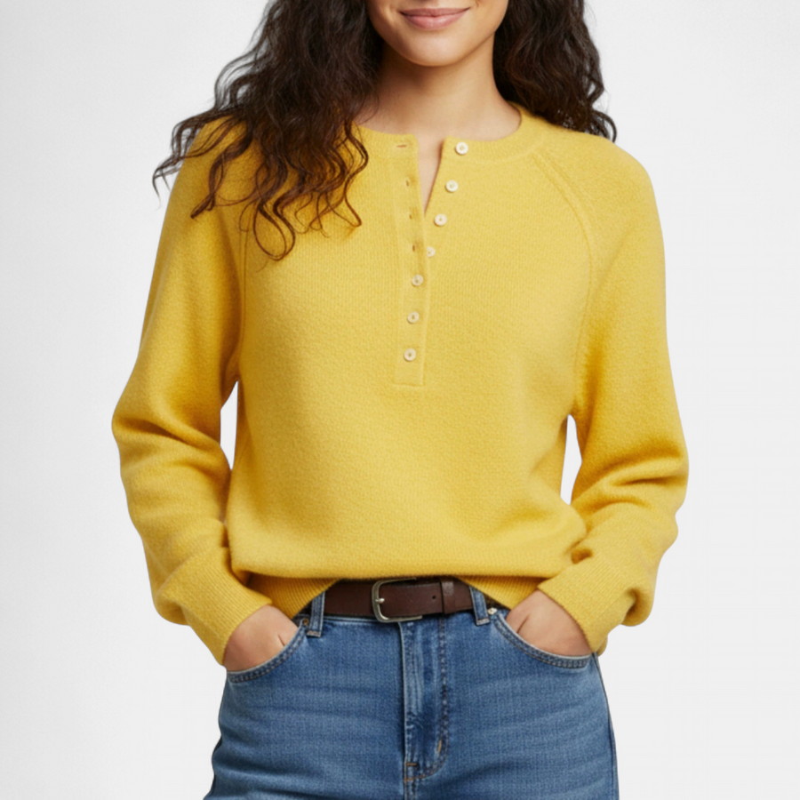 OPAL™ – Cozy Henley Button Knit Sweater