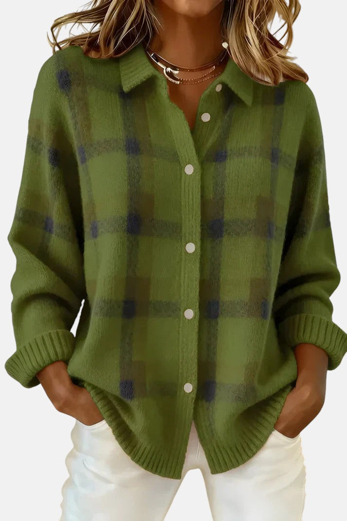 Lumi™ | Elegant Plaid Cardigan