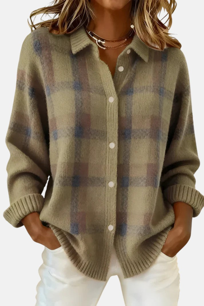 Lumi™ | Elegant Plaid Cardigan