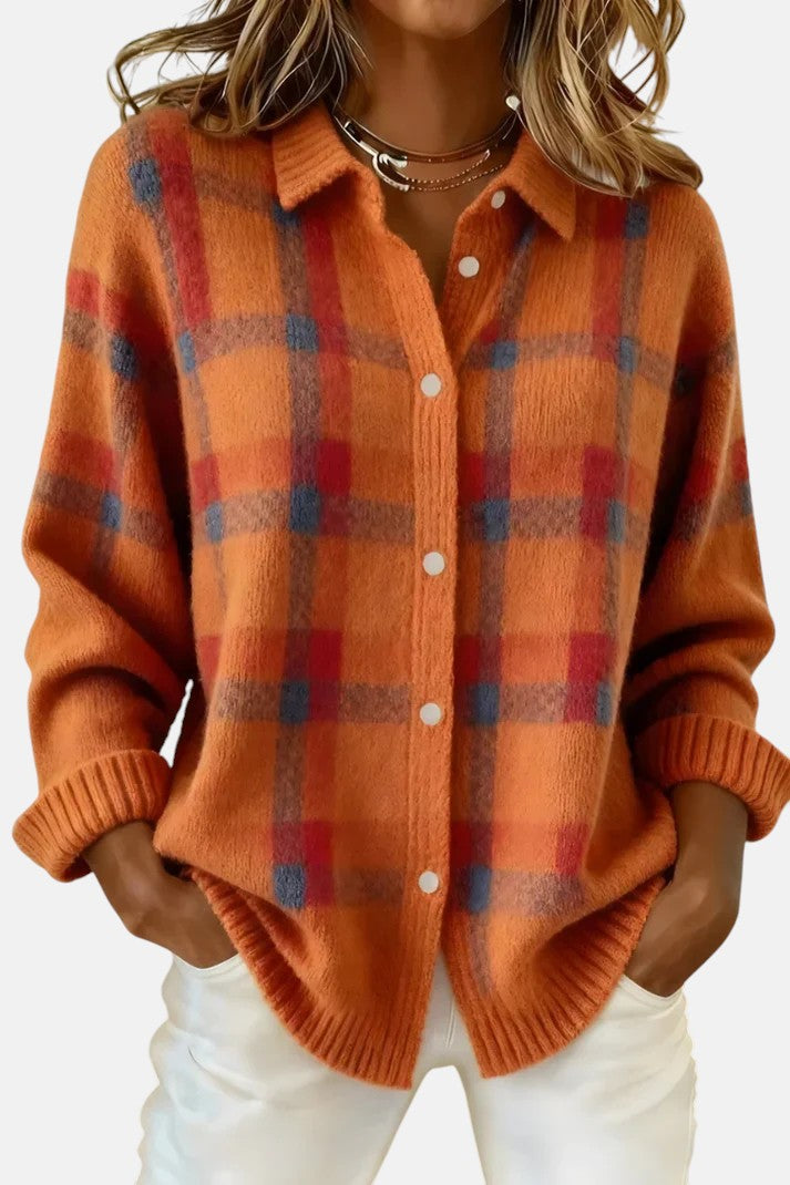 Lumi™ | Elegant Plaid Cardigan