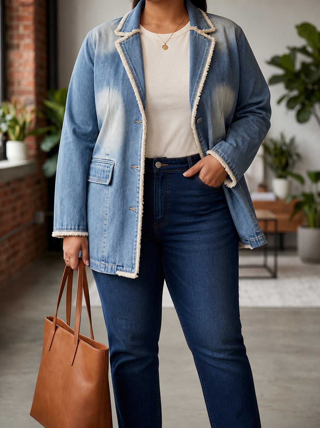 Oversized Raw Edge Blazer