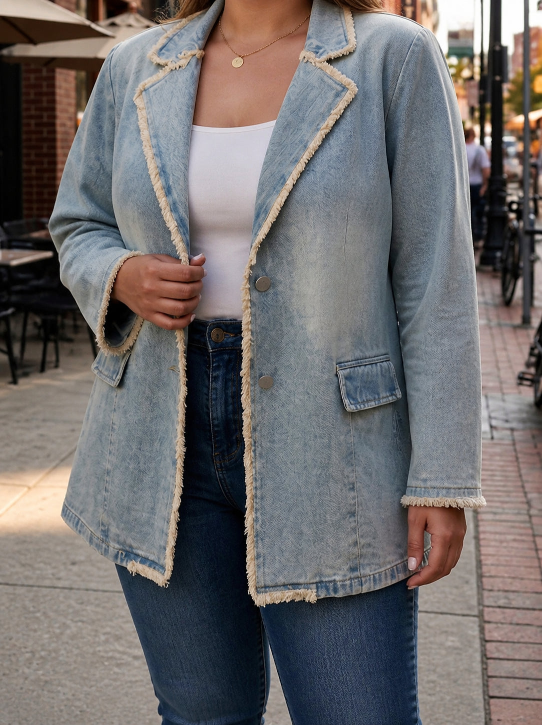 Oversized Raw Edge Blazer