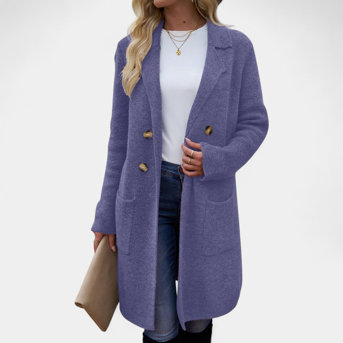ZAHEKA | Casual Long Sleeve Mid Length Coat