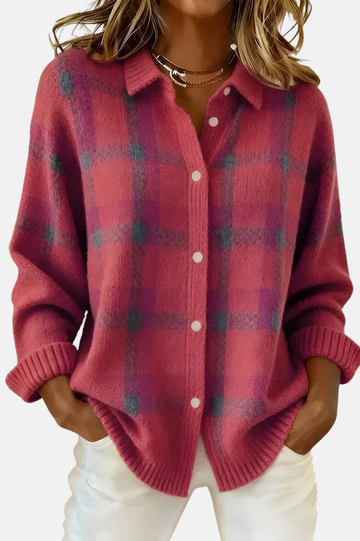 Lumi™ | Elegant Plaid Cardigan
