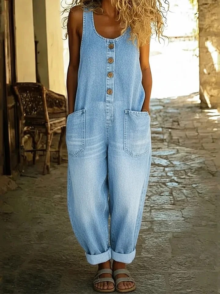 Ruth | Vintage Washed Denim Overalls