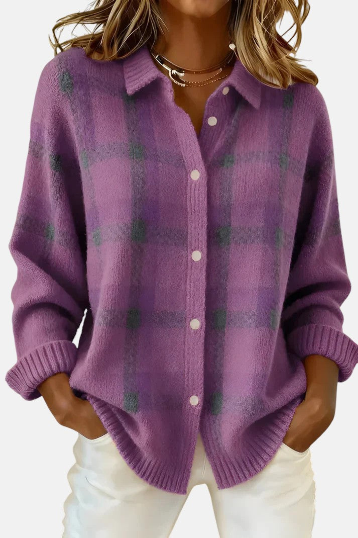 Lumi™ | Elegant Plaid Cardigan